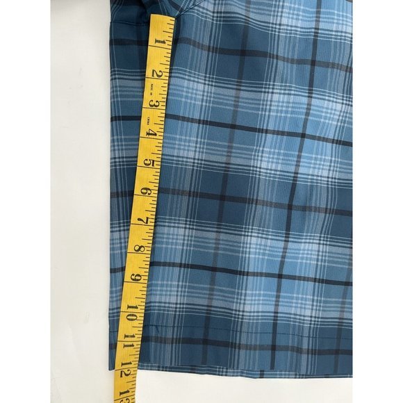 Nike Golf Mens Shorts Size 34 Dri Fit Mid Rise Blue Plaid Flat Front Casual - Picture 6 of 8